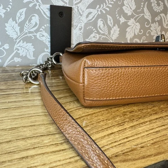 Coach Crosstown Crossbody in Brown Pebbled Leather 53083 EUC Silver Hardware - Picture 11 of 14